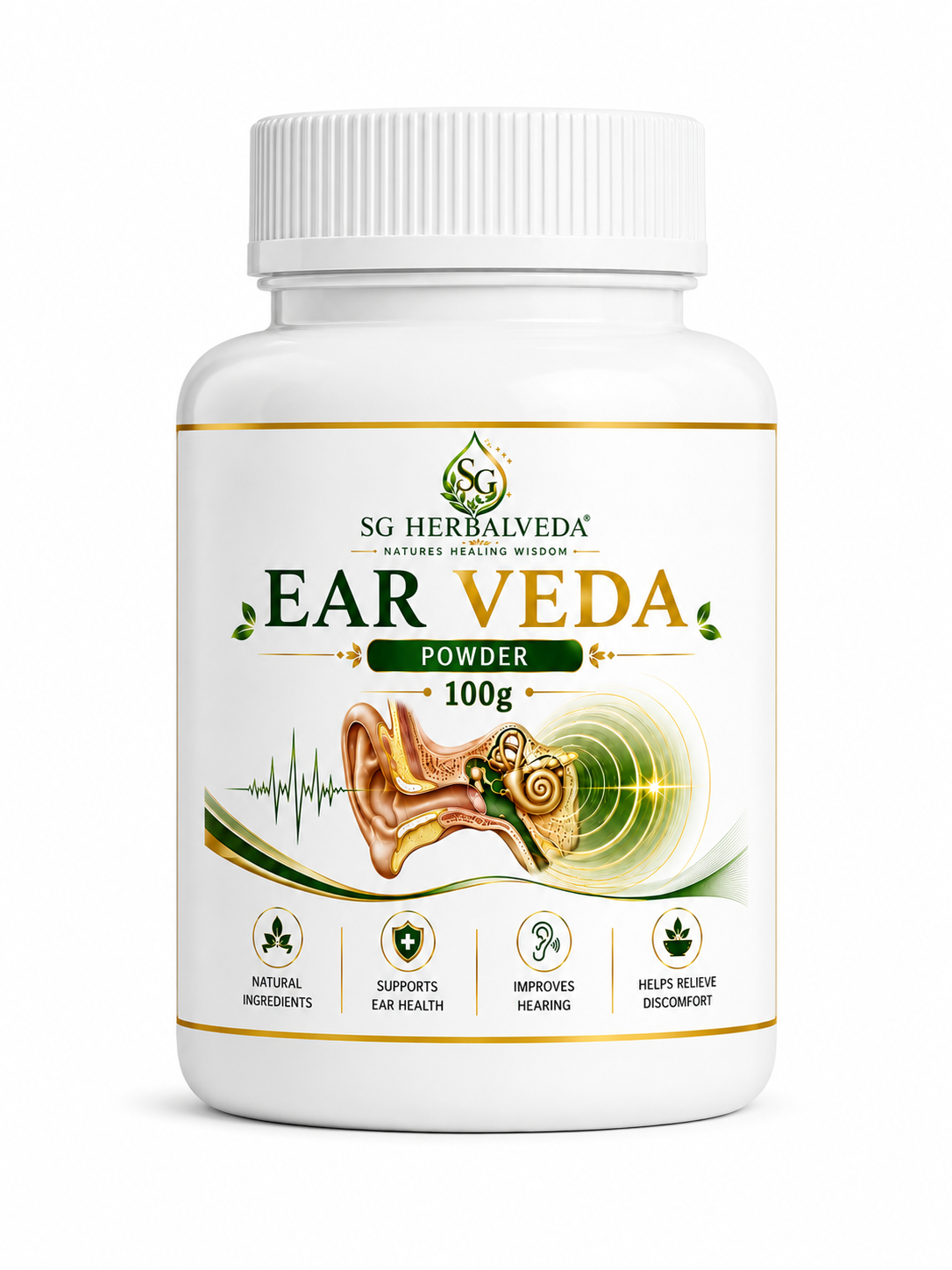 Ear Veda Capsules + Powder · Complete Pack - Detail View